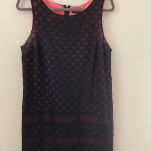 Pretty Nicole Miller Lace Black and Pink Knee Length Sleeveless Dress Size 10